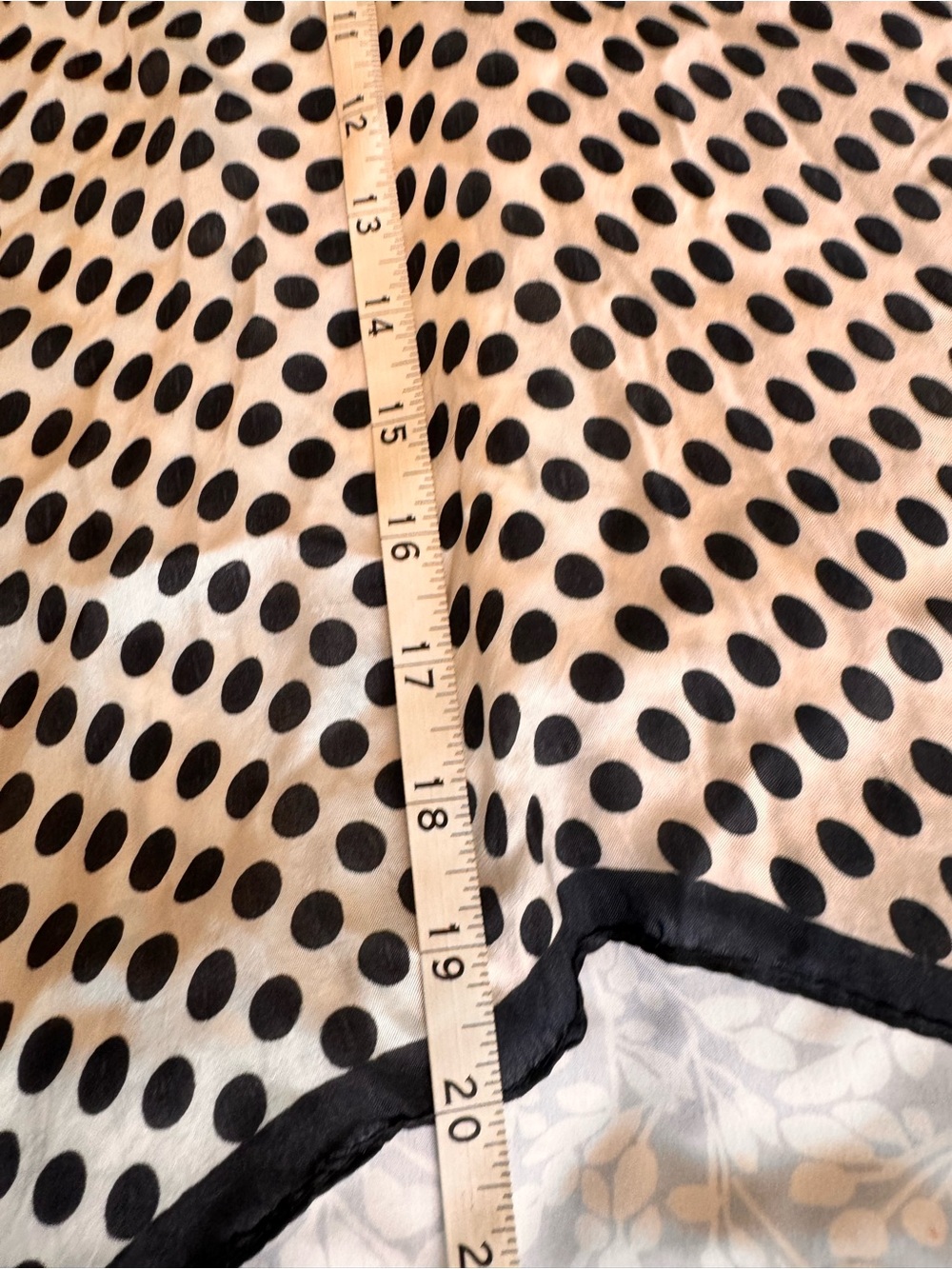 Polka Dot 100% Silk Scarf - Black and White - Picture 7 of 9